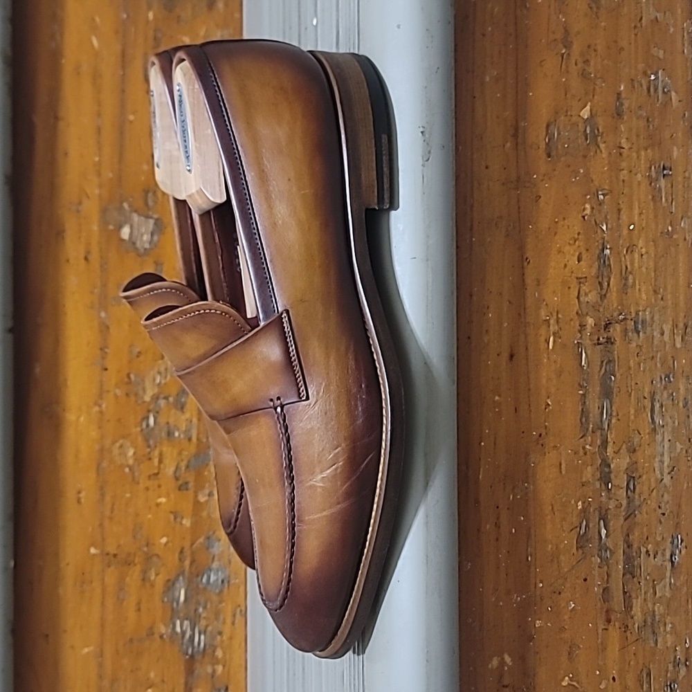 Magnanni Mens Brown Leather Loafers 8M. - Picture 4 of 14